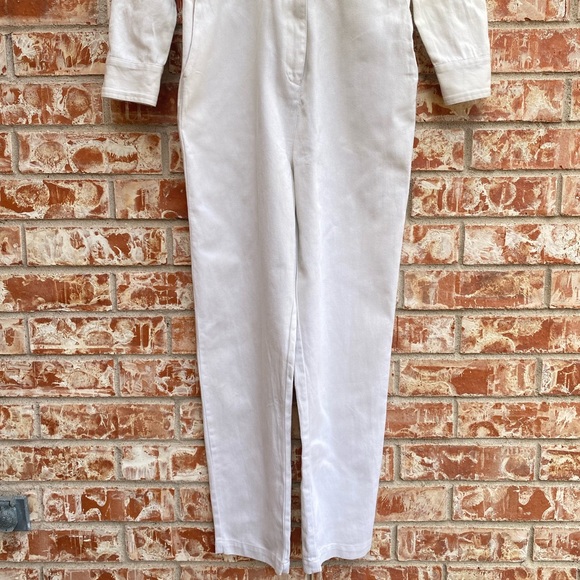 NWT Sandy Liang White Cream Utility Denim Jumpsuit Size 0 - Picture 4 of 14